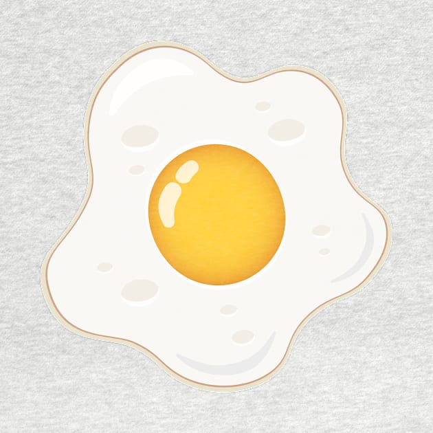 Fried Egg Sunny Side Up Yellow Yolk by VLE Design